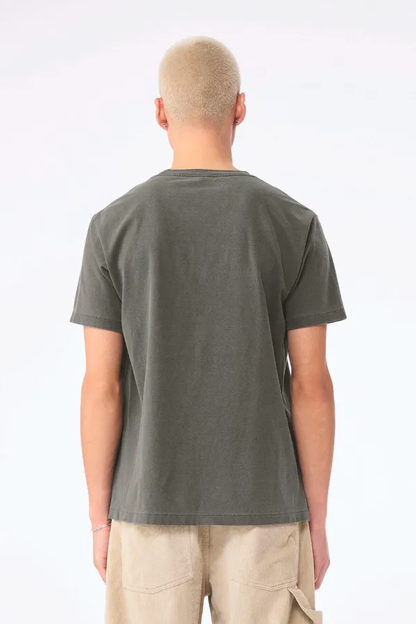 Unisex-T-Shirt aus dickem, verwaschenem Stoff