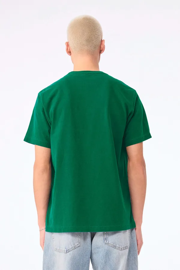 Unisex-T-Shirt aus dickem, verwaschenem Stoff