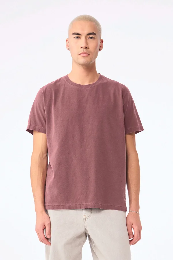 Unisex-T-Shirt aus dickem, verwaschenem Stoff