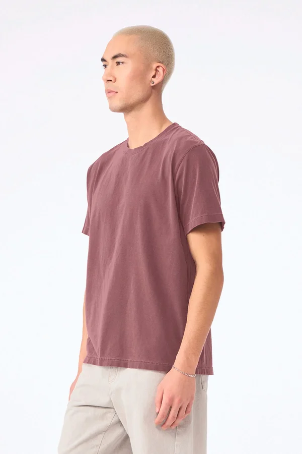 Unisex-T-Shirt aus dickem, verwaschenem Stoff