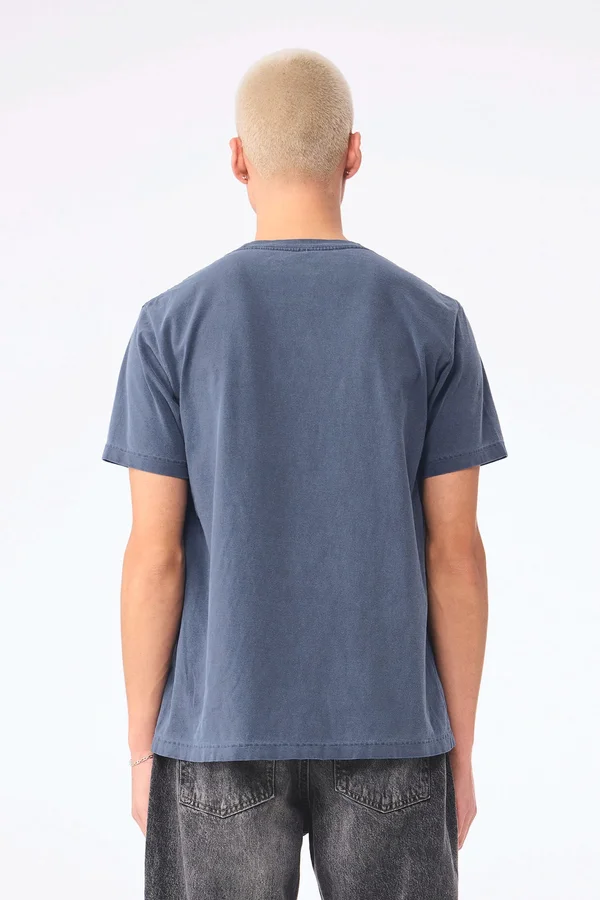 Unisex-T-Shirt aus dickem, verwaschenem Stoff