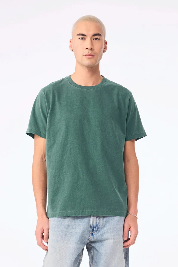 Unisex-T-Shirt aus dickem, verwaschenem Stoff