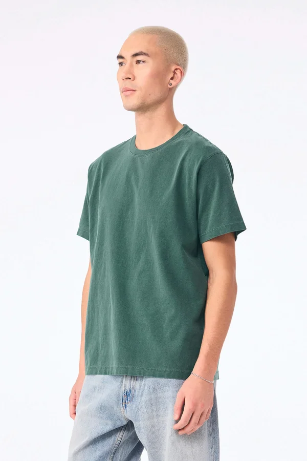 Unisex-T-Shirt aus dickem, verwaschenem Stoff