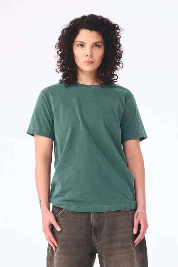 Unisex-T-Shirt aus dickem, verwaschenem Stoff