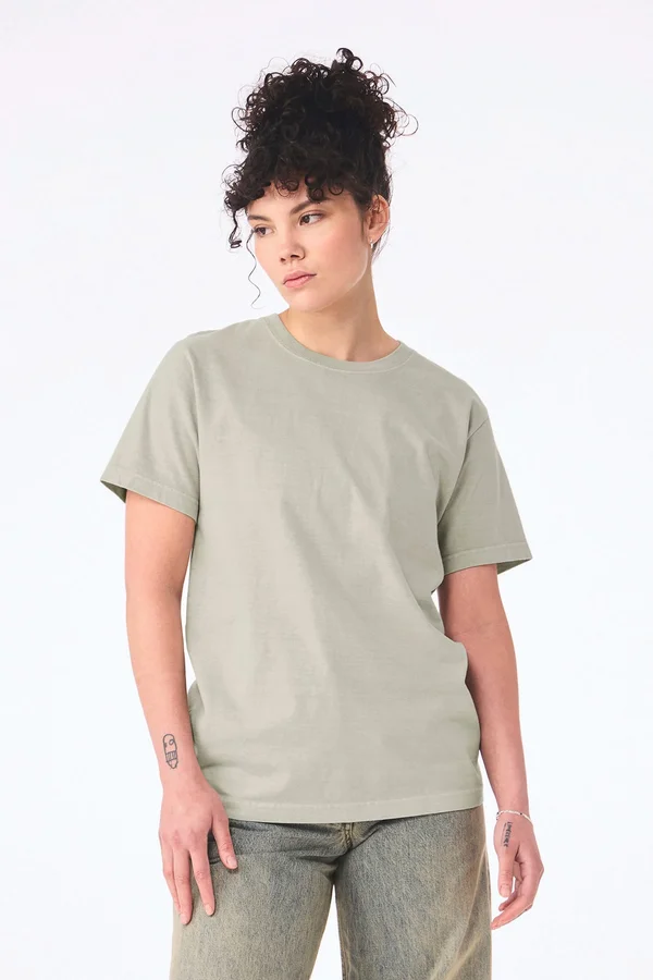 Unisex-T-Shirt aus dickem, verwaschenem Stoff