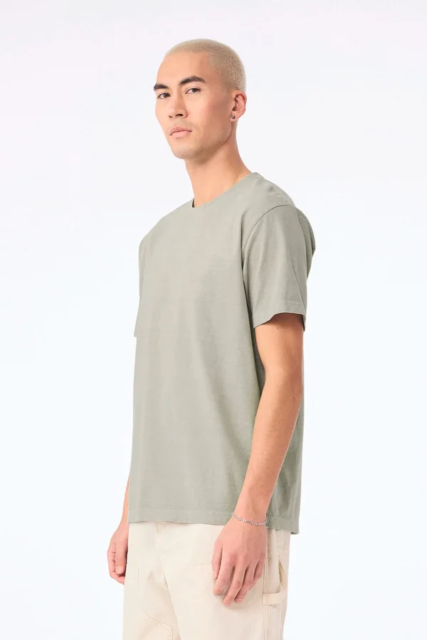 Unisex-T-Shirt aus dickem, verwaschenem Stoff