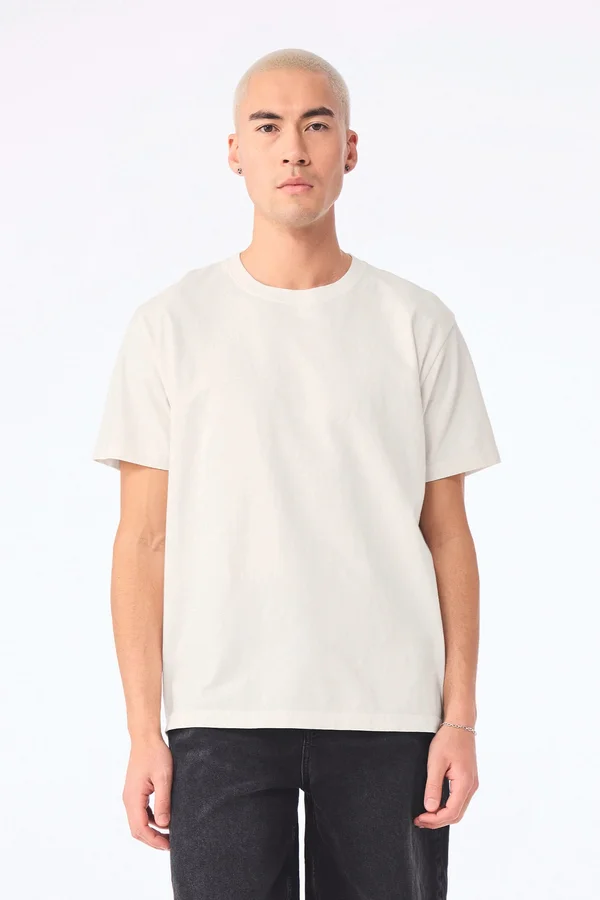 Unisex-T-Shirt aus dickem, verwaschenem Stoff