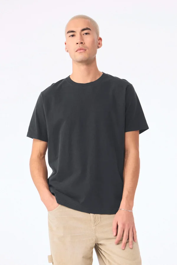 Unisex-T-Shirt aus dickem, verwaschenem Stoff