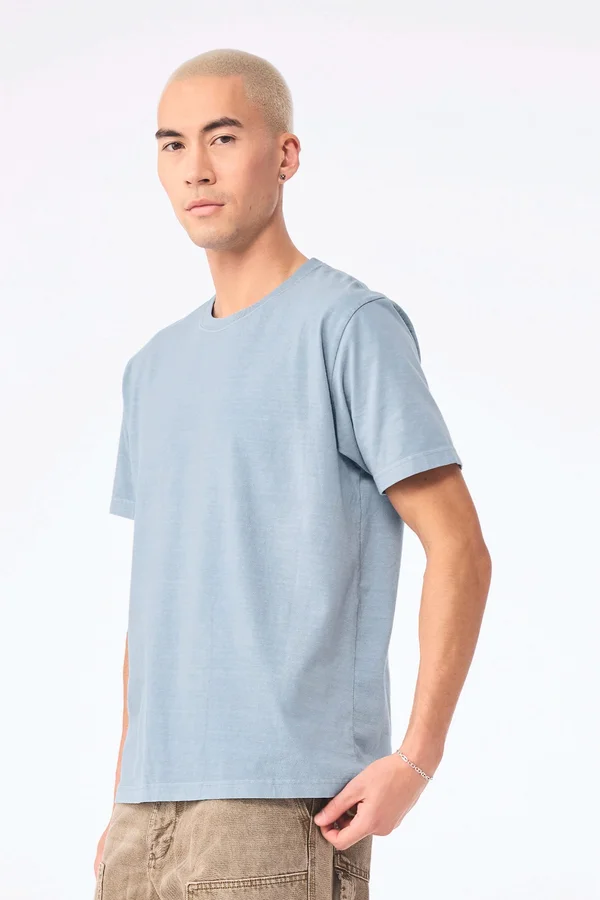 Unisex-T-Shirt aus dickem, verwaschenem Stoff