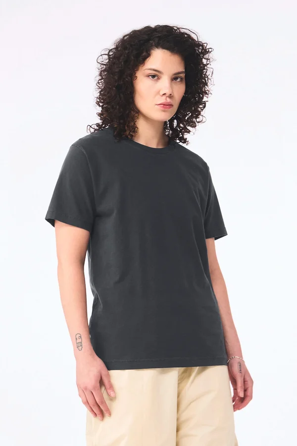 Unisex-T-Shirt aus dickem, verwaschenem Stoff