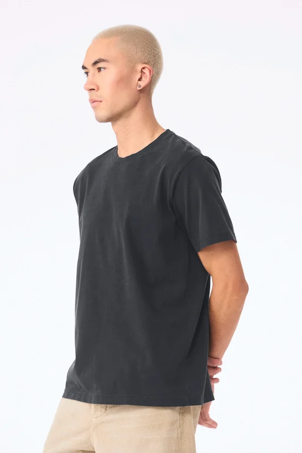 Unisex-T-Shirt aus dickem, verwaschenem Stoff