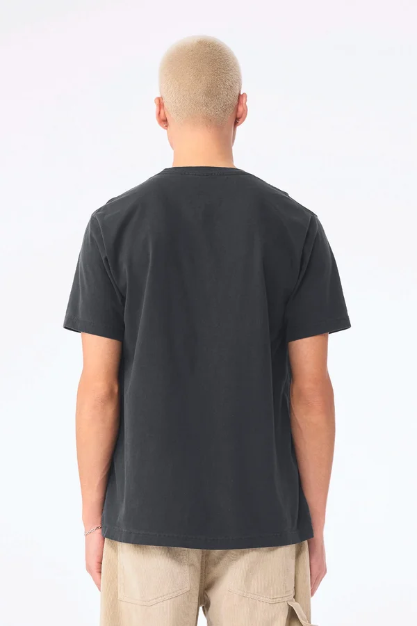 Unisex-T-Shirt aus dickem, verwaschenem Stoff