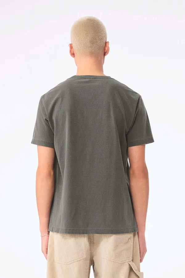 Unisex-T-Shirt aus dickem, verwaschenem Stoff