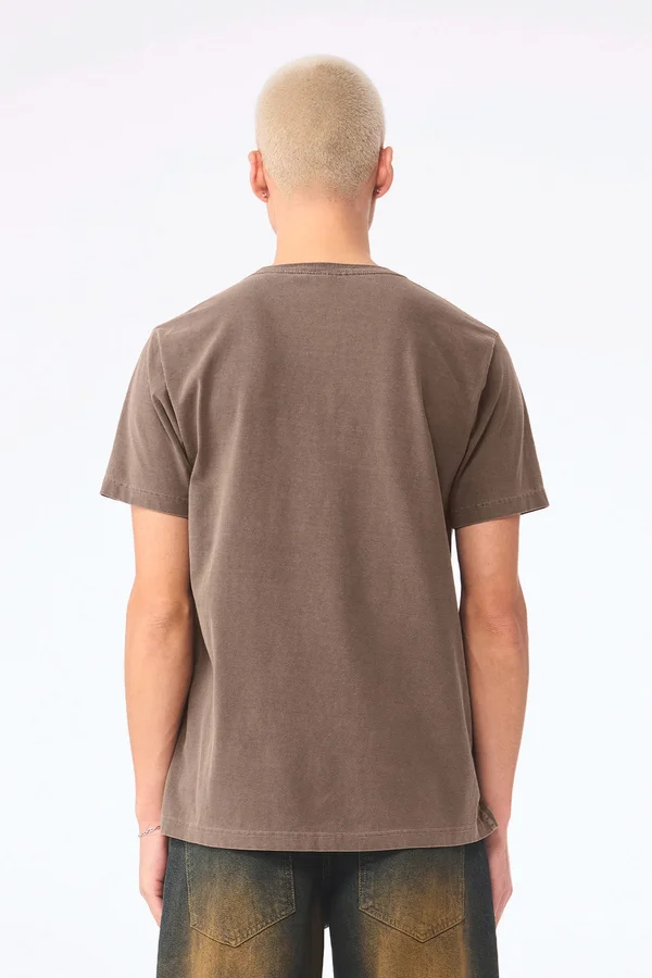 Unisex-T-Shirt aus dickem, verwaschenem Stoff