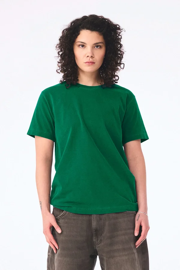 Unisex-T-Shirt aus dickem, verwaschenem Stoff