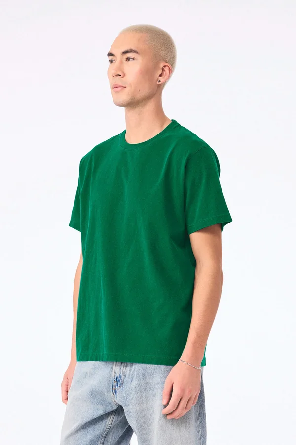 Unisex-T-Shirt aus dickem, verwaschenem Stoff