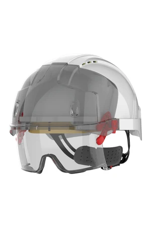 Sicherheitshelm EVO® VISTAlens™ Mikrovisier, belüftet, mit integrierter Überbrille, beschlagfrei, kratzfest KN
