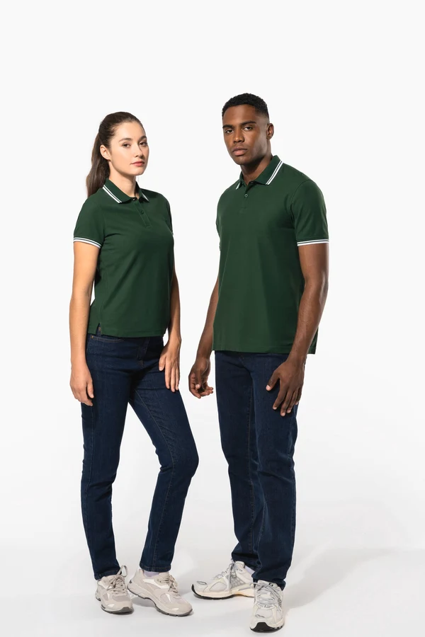 Herren Poloshirt mit kurzen Ärmeln und kontrastfarbenen Paspeln