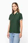 Damen Poloshirt mit kurzen Ärmeln und kontrastfarbenen Paspeln
