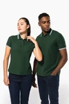 Damen Poloshirt mit kurzen Ärmeln und kontrastfarbenen Paspeln