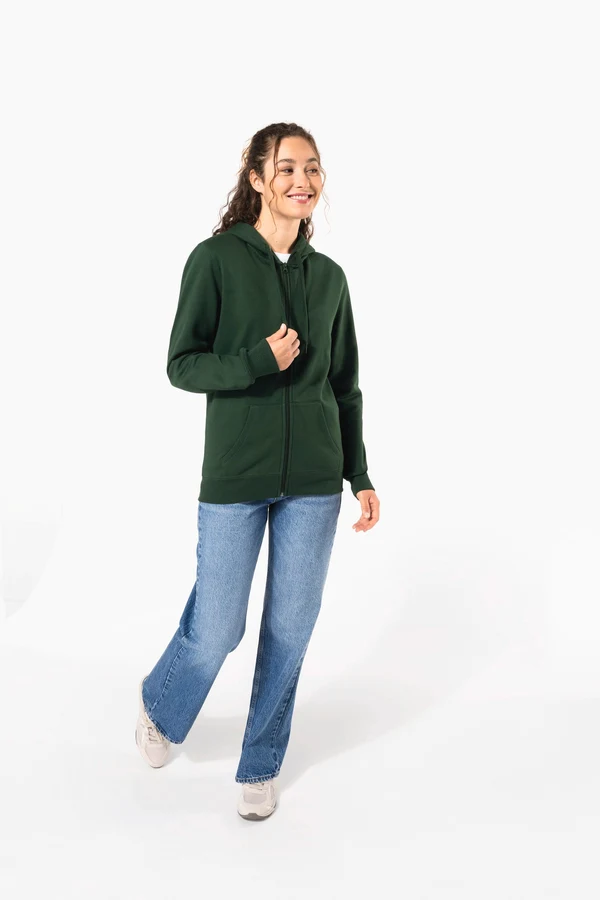 Recyceltes Unisex-Sweatshirt mit Reißverschluss und Kapuze