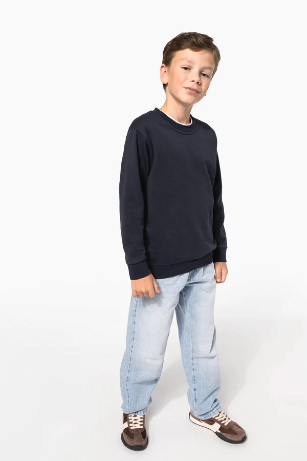 Recyceltes Kinder-Sweatshirt mit Rundhalsausschnitt