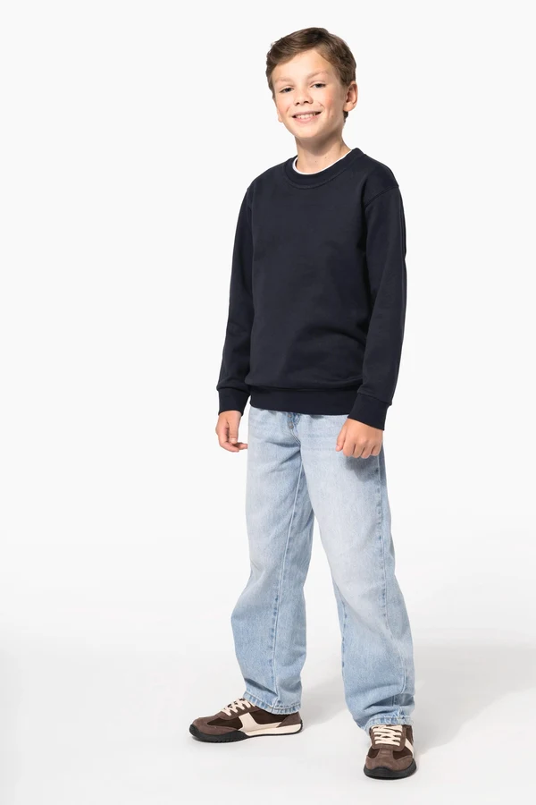 Recyceltes Kinder-Sweatshirt mit Rundhalsausschnitt