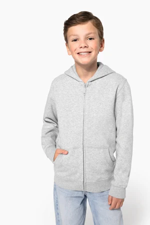 Recyceltes Kinder-Kapuzensweatshirt mit Reißverschluss