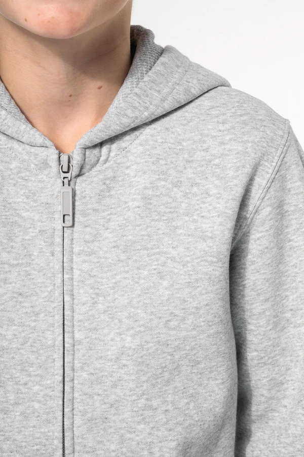 Recyceltes Kinder-Kapuzensweatshirt mit Reißverschluss