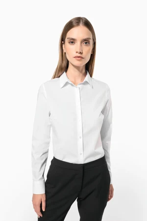 Popeline-Hemd Baumwollpolyester pflegeleicht für Damen