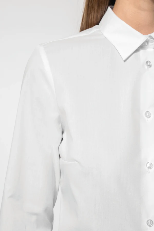 Popeline-Hemd Baumwollpolyester pflegeleicht für Damen