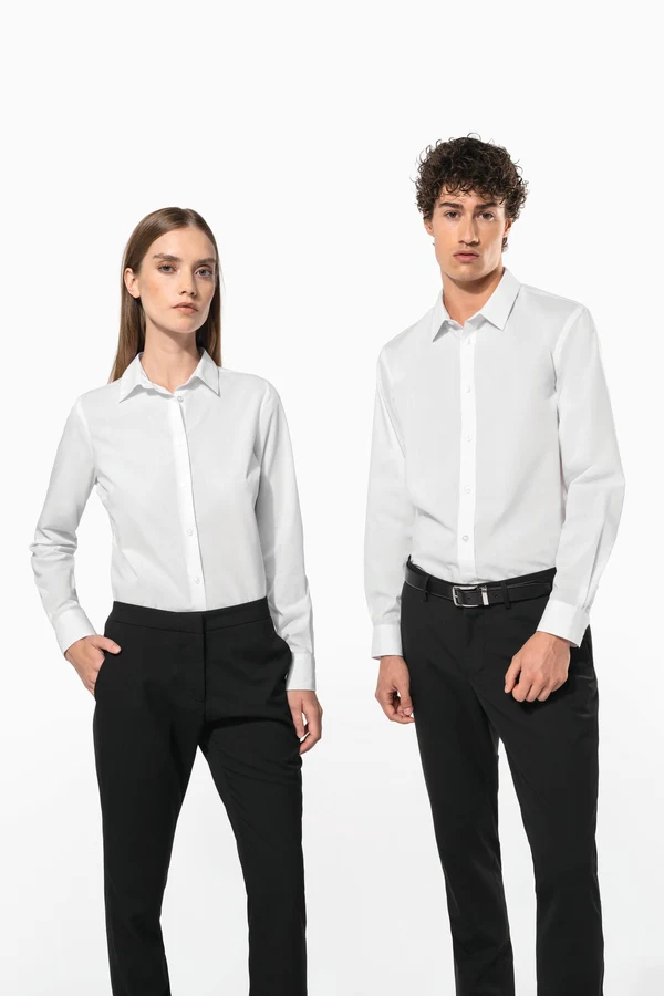 Popeline-Hemd Baumwollpolyester pflegeleicht für Damen