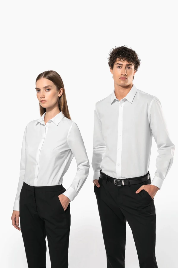 Popeline-Hemd Baumwollpolyester pflegeleicht für Damen