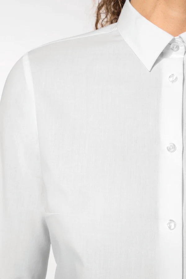 Popeline-Hemd Baumwollpolyester pflegeleicht für Damen
