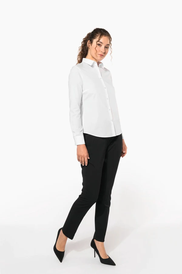 Popeline-Hemd Baumwollpolyester pflegeleicht für Damen