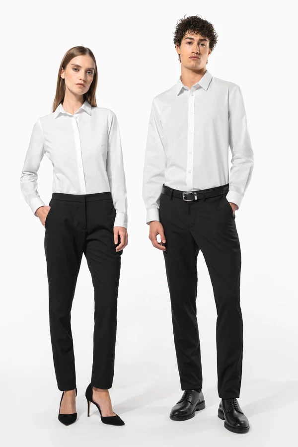 Popeline-Hemd Baumwollpolyester pflegeleicht für Damen