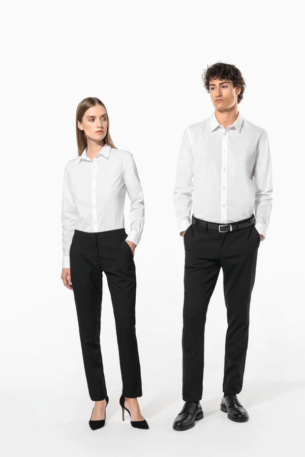 Popeline-Hemd Baumwollpolyester pflegeleicht für Damen
