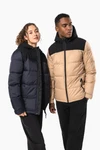 Unisex Steppparka mit Kapuze in zwei Farbtönen