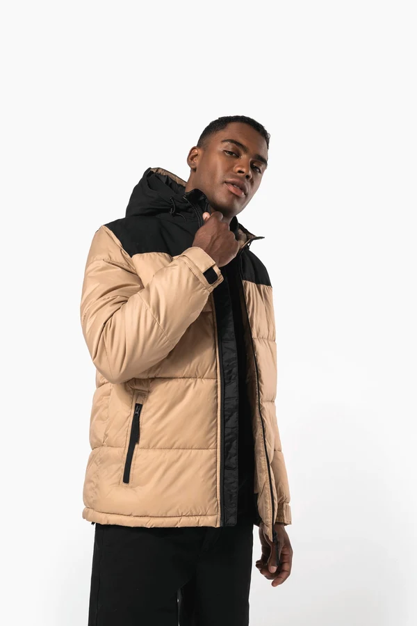 Unisex Steppparka mit Kapuze in zwei Farbtönen