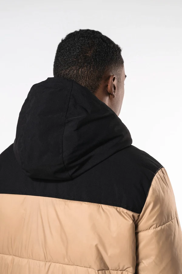 Unisex Steppparka mit Kapuze in zwei Farbtönen