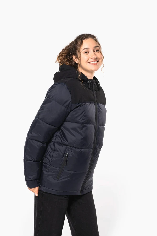 Unisex Steppparka mit Kapuze in zwei Farbtönen