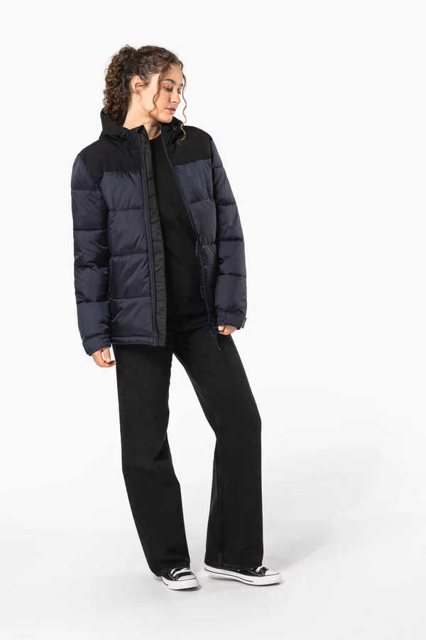 Unisex Steppparka mit Kapuze in zwei Farbtönen