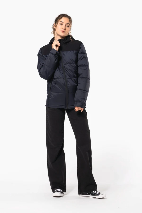 Unisex Steppparka mit Kapuze in zwei Farbtönen