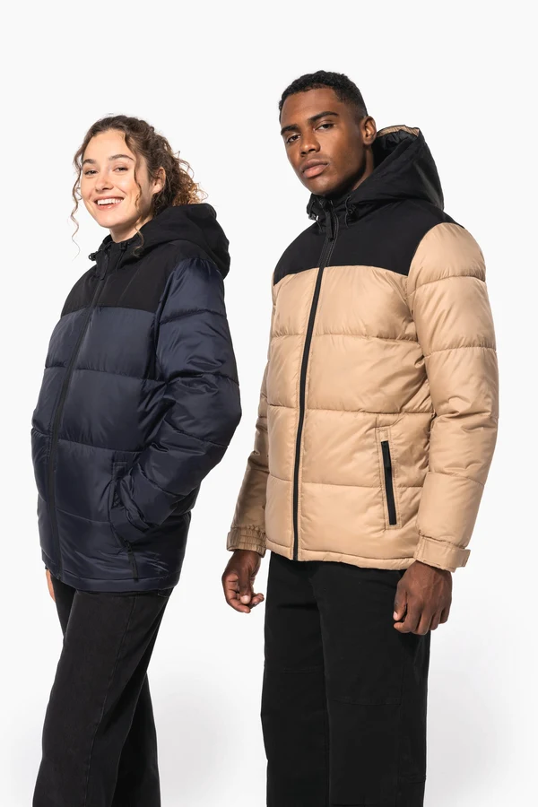 Unisex Steppparka mit Kapuze in zwei Farbtönen