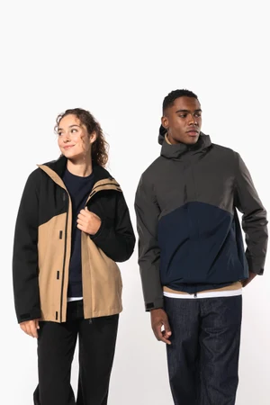 Wasserdichter 3-in-1-Unisex-Parka mit zweifarbiger Kapuze