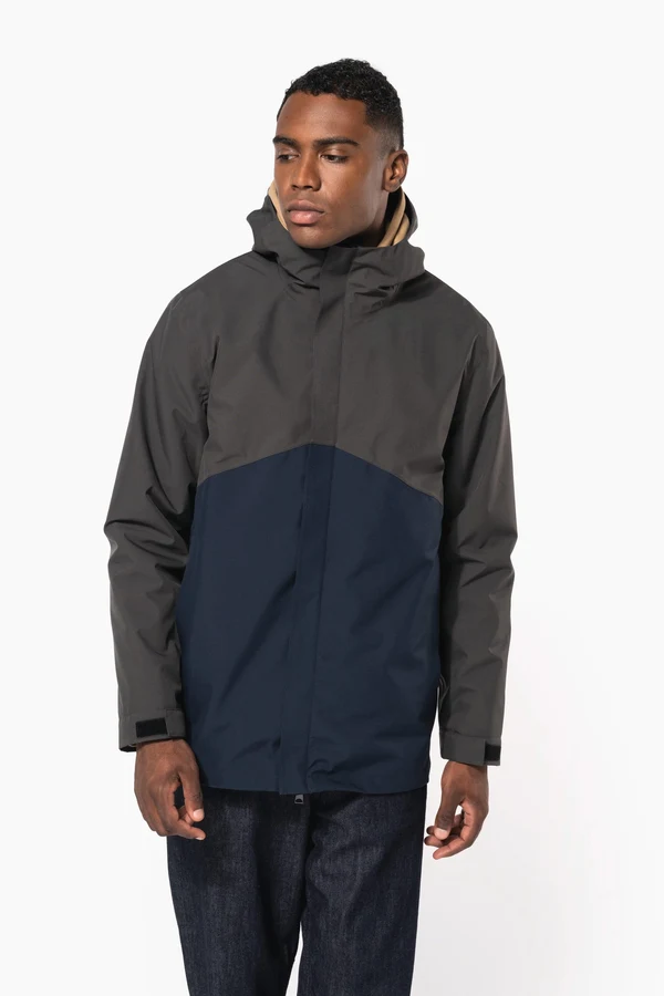 Wasserdichter 3-in-1-Unisex-Parka mit zweifarbiger Kapuze
