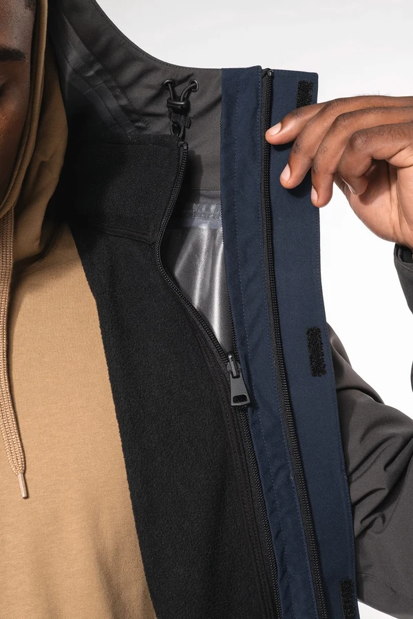 Wasserdichter 3-in-1-Unisex-Parka mit zweifarbiger Kapuze