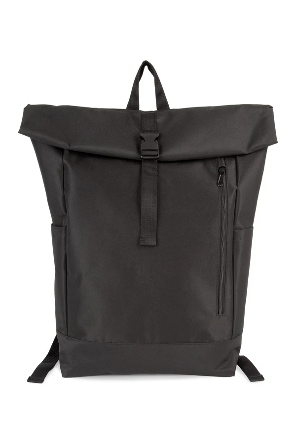Lässiger Rucksack mit Roll-Top Black