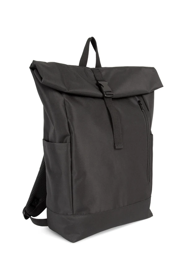 Lässiger Rucksack mit Roll-Top Black