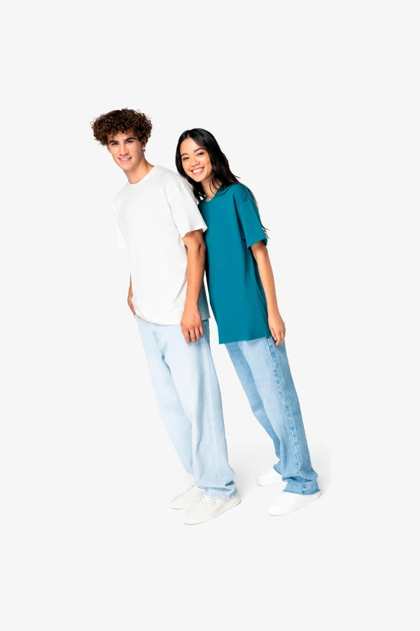 Umweltfreundliches Unisex T-Shirt mit hängenden Schultern